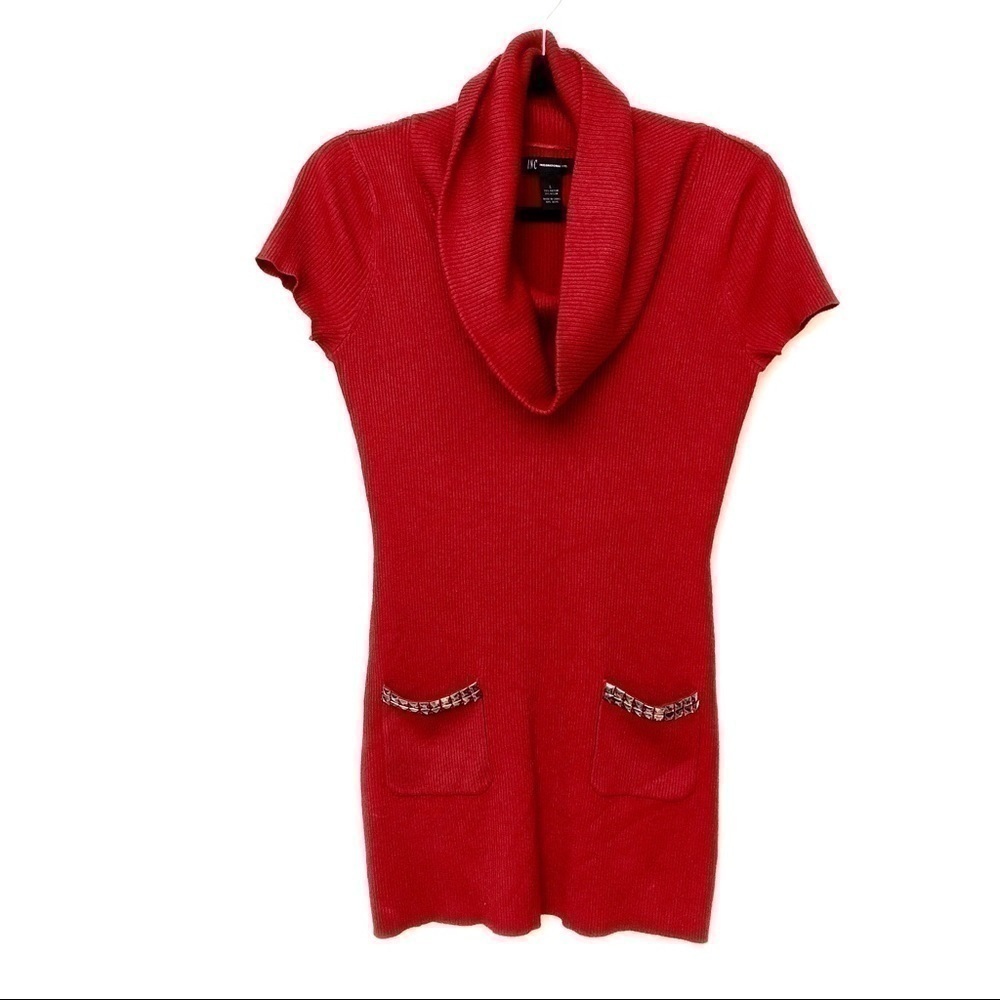 ❤️ INC Red Knit Studded Bodycon Dress!